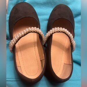 Elegant Black Pearl-Embellished shoes for girls 
Size 12